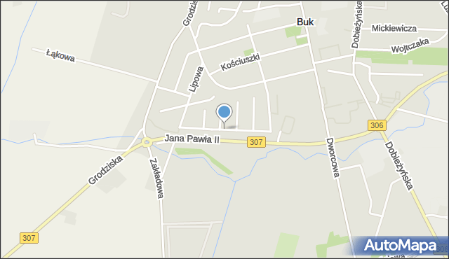 Buk powiat poznański, Orzechowa, mapa Buk powiat poznański