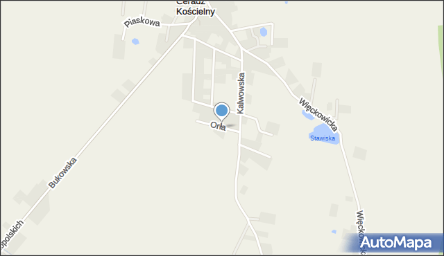 Ceradz Kościelny, Orła, mapa Ceradz Kościelny