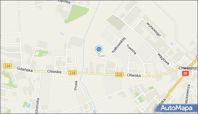 Chwaszczyno, Orzeszkowej Elizy, mapa Chwaszczyno