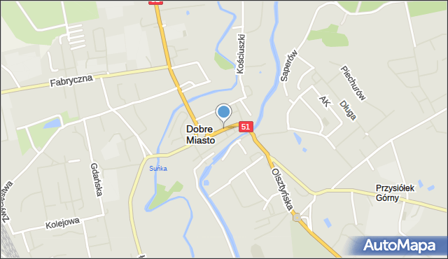 Dobre Miasto, Orła Białego, mapa Dobre Miasto