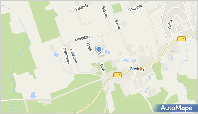 Giedajty, Orla, mapa Giedajty