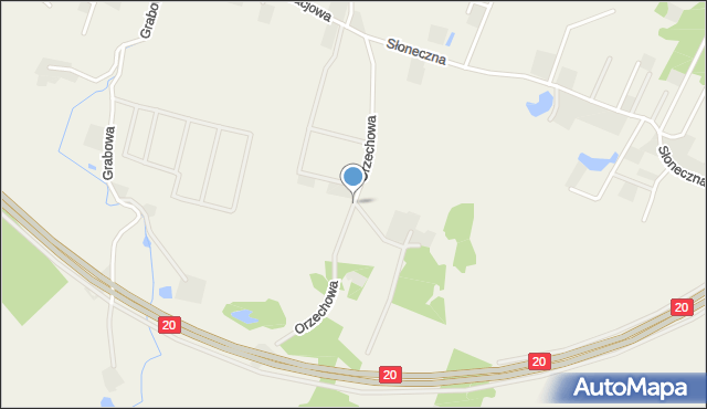 Glincz, Orzechowa, mapa Glincz