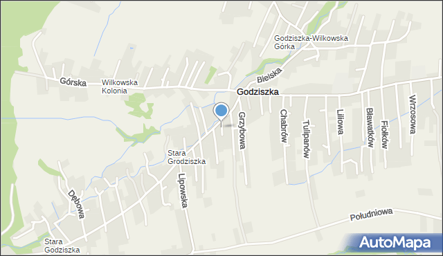 Godziszka gmina Buczkowice, Orzechowa, mapa Godziszka gmina Buczkowice