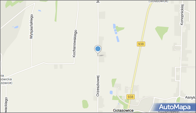 Golasowice, Orzeszkowej Elizy, mapa Golasowice