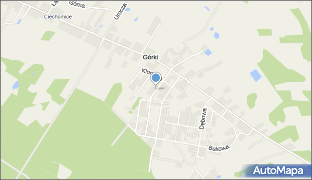 Górki gmina Gąbin, Orzechowa, mapa Górki gmina Gąbin