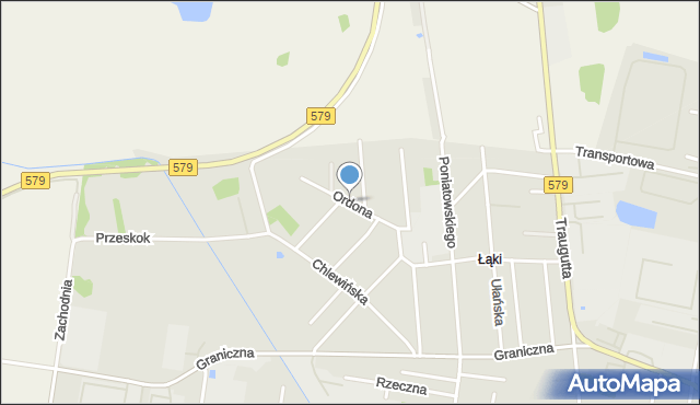 Grodzisk Mazowiecki, Ordona J., mapa Grodzisk Mazowiecki