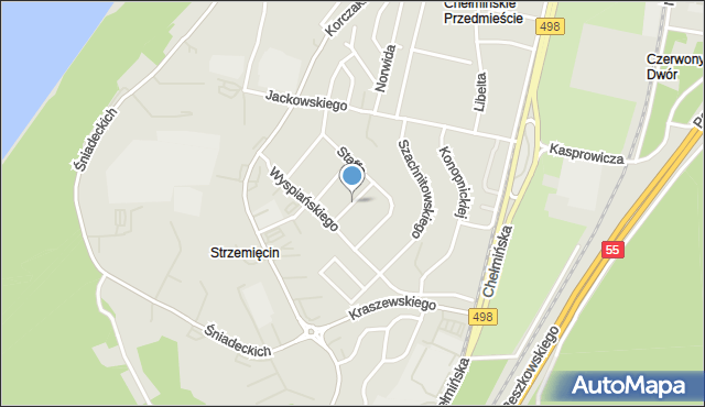 Grudziądz, Orkana Władysława, mapa Grudziądza