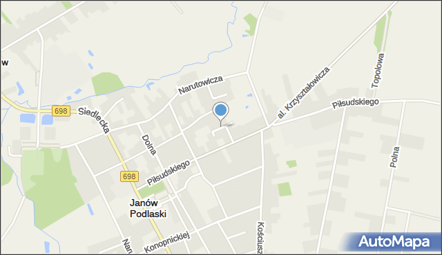 Janów Podlaski, Orzeszkowej Elizy, mapa Janów Podlaski