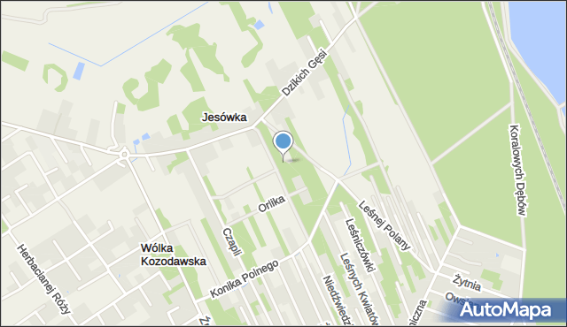Jesówka, Orlika, mapa Jesówka
