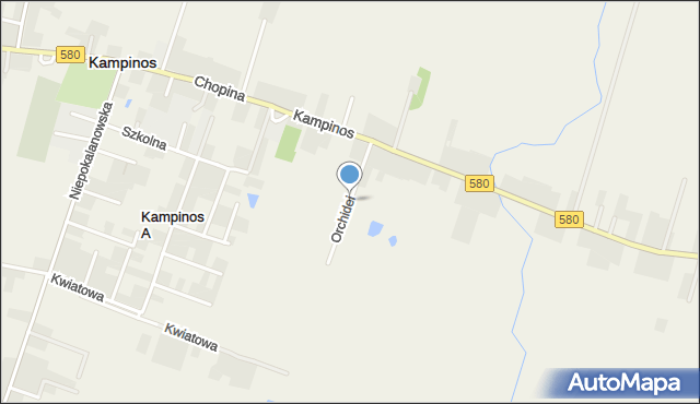 Kampinos A, Orchidei, mapa Kampinos A