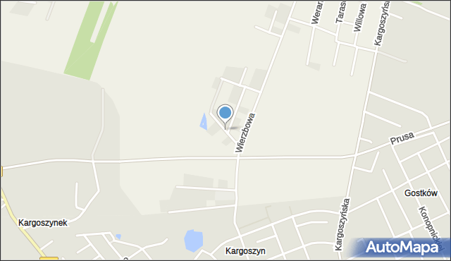 Kargoszyn, Orzechowa, mapa Kargoszyn