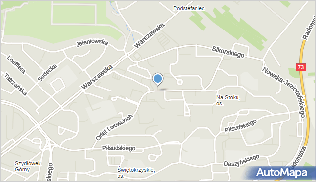 Kielce, Orląt Lwowskich, mapa Kielc