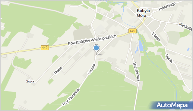 Kobyla Góra powiat ostrzeszowski, Orkana Władysława, mapa Kobyla Góra powiat ostrzeszowski