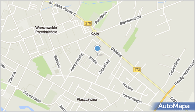 Koło, Orkana Władysława, mapa Koło