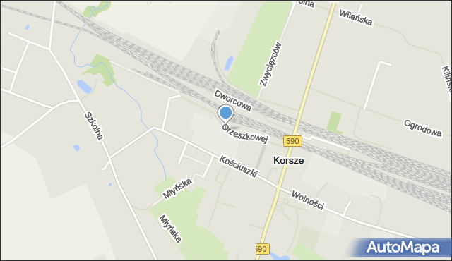 Korsze, Orzeszkowej Elizy, mapa Korsze