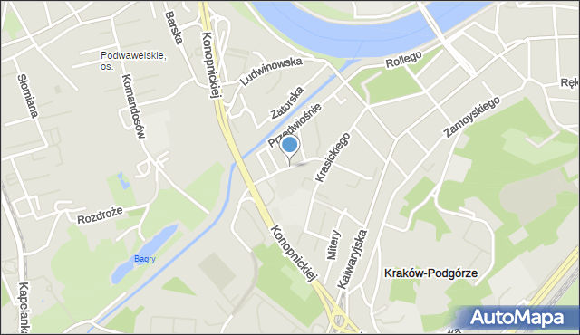 Kraków, Orawska, mapa Krakowa