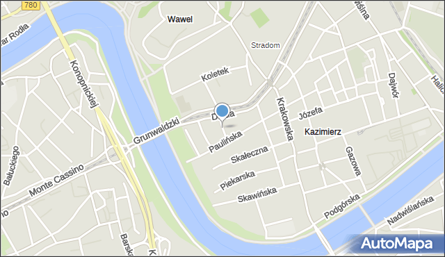 Kraków, Orzeszkowej Elizy, mapa Krakowa