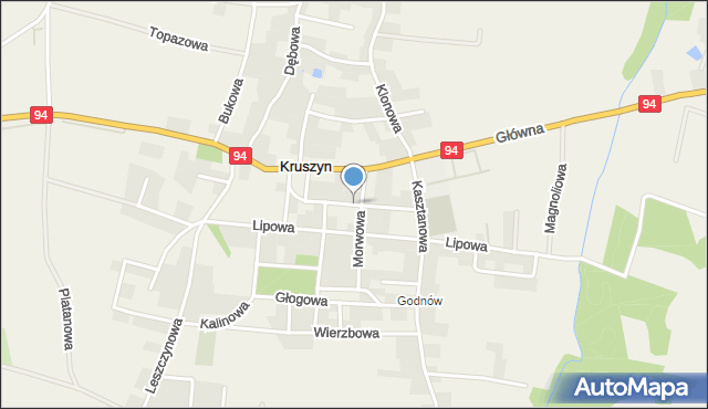 Kruszyn gmina Bolesławiec, Orzechowa, mapa Kruszyn gmina Bolesławiec