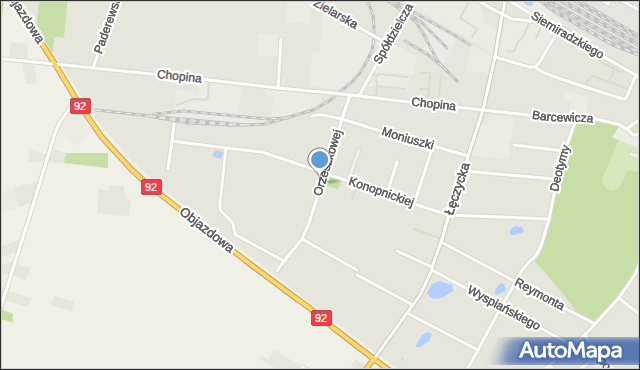 Kutno, Orzeszkowej Elizy, mapa Kutno