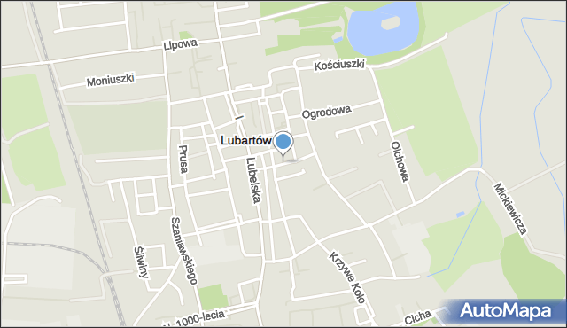 Lubartów, Orlicz-Dreszera Gustawa, gen., mapa Lubartów