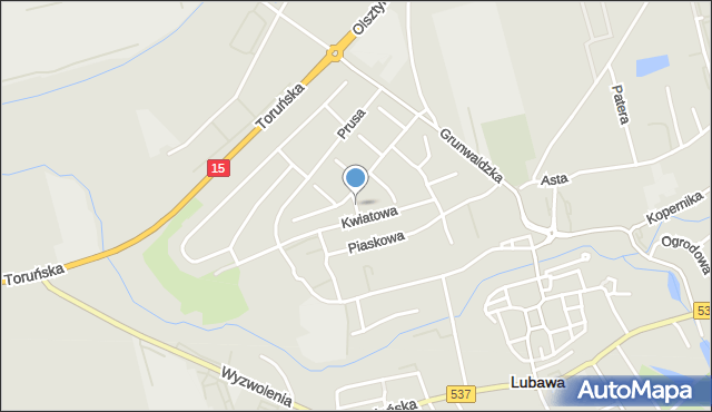 Lubawa, Orla, mapa Lubawa