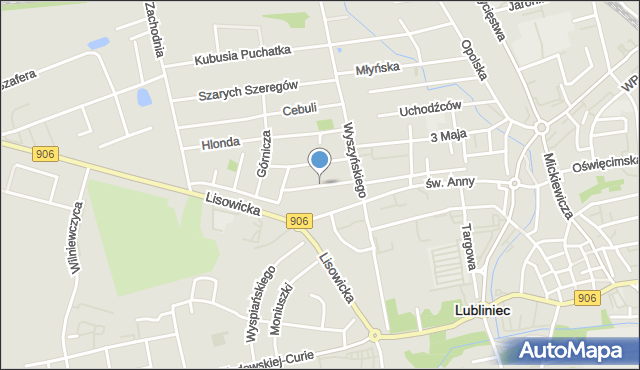 Lubliniec, Orzeszkowej Elizy, mapa Lubliniec