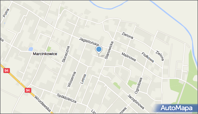 Marcinkowice gmina Oława, Orzechowa, mapa Marcinkowice gmina Oława