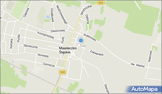 Miasteczko Śląskie, Orkana Władysława, mapa Miasteczko Śląskie