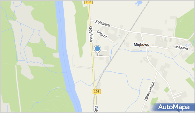 Miękowo gmina Czerwonak, Orzechowa, mapa Miękowo gmina Czerwonak