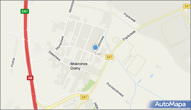 Mokronos Dolny, Orzechowa, mapa Mokronos Dolny