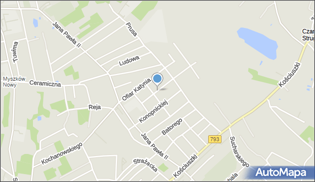 Myszków, Orzeszkowej Elizy, mapa Myszków