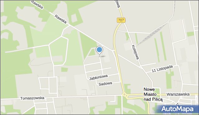 Nowe Miasto nad Pilicą, Orzechowa, mapa Nowe Miasto nad Pilicą