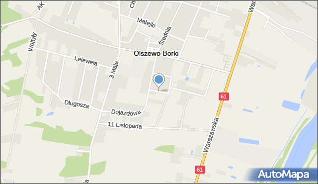 Olszewo-Borki, Orzeszkowej Elizy, mapa Olszewo-Borki