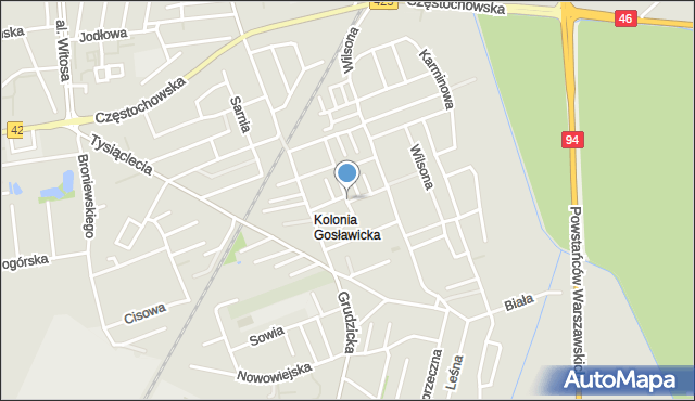 Opole, Orzechowa, mapa Opola