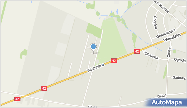 Pajęczno, Orzechowa, mapa Pajęczno