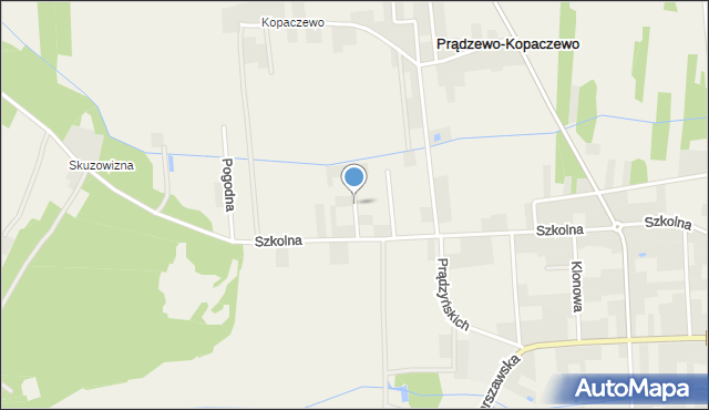 Prądzewo-Kopaczewo, Orzeszkowej Elizy, mapa Prądzewo-Kopaczewo