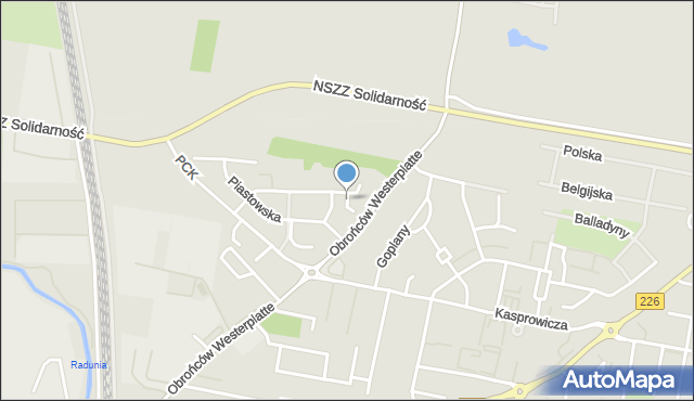 Pruszcz Gdański, Orła Białego, mapa Pruszcz Gdański