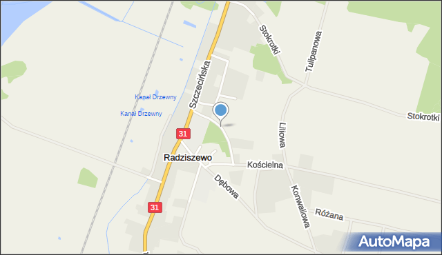 Radziszewo gmina Gryfino, Orzechowa, mapa Radziszewo gmina Gryfino