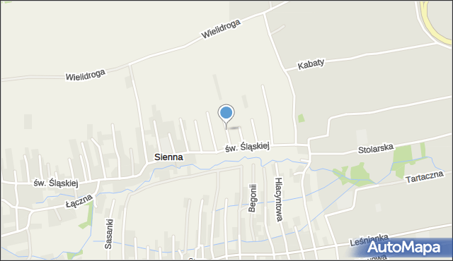 Sienna gmina Lipowa, Orzechowa, mapa Sienna gmina Lipowa