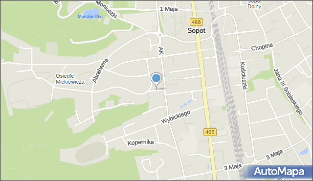 Sopot, Orzeszkowej Elizy, mapa Sopotu