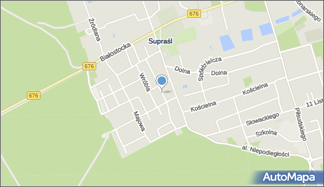Supraśl, Orla, mapa Supraśl