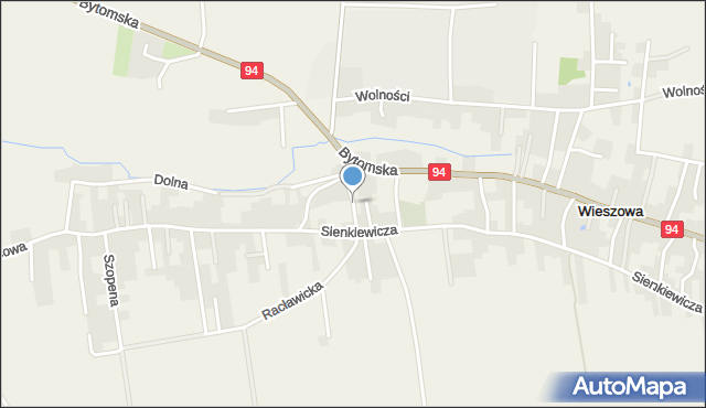 Wieszowa, Orzeszkowej Elizy, mapa Wieszowa