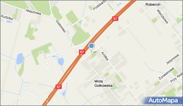 Wola Gołkowska, Orzechowa, mapa Wola Gołkowska