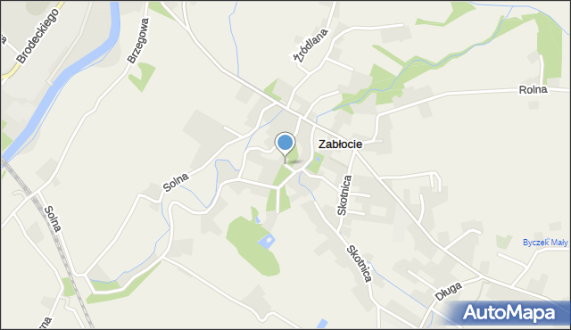 Zabłocie gmina Strumień, Orzechowa, mapa Zabłocie gmina Strumień