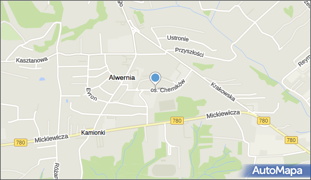 Alwernia, Osiedle Chemików, mapa Alwernia