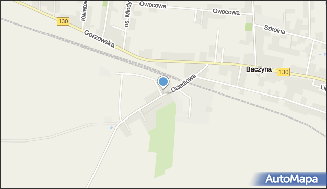 Baczyna gmina Lubiszyn, Osiedlowa, mapa Baczyna gmina Lubiszyn
