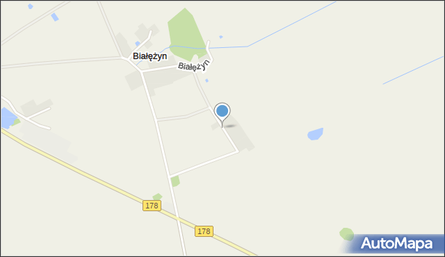 Białężyn gmina Czarnków, Osiedle Polne, mapa Białężyn gmina Czarnków