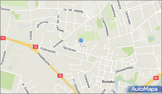 Brzesko, Osiedle Ogrodowa, mapa Brzesko