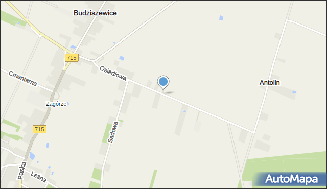 Budziszewice powiat tomaszowski, Osiedlowa, mapa Budziszewice powiat tomaszowski