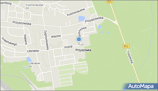 Gliwice, Ossolińskich, mapa Gliwic